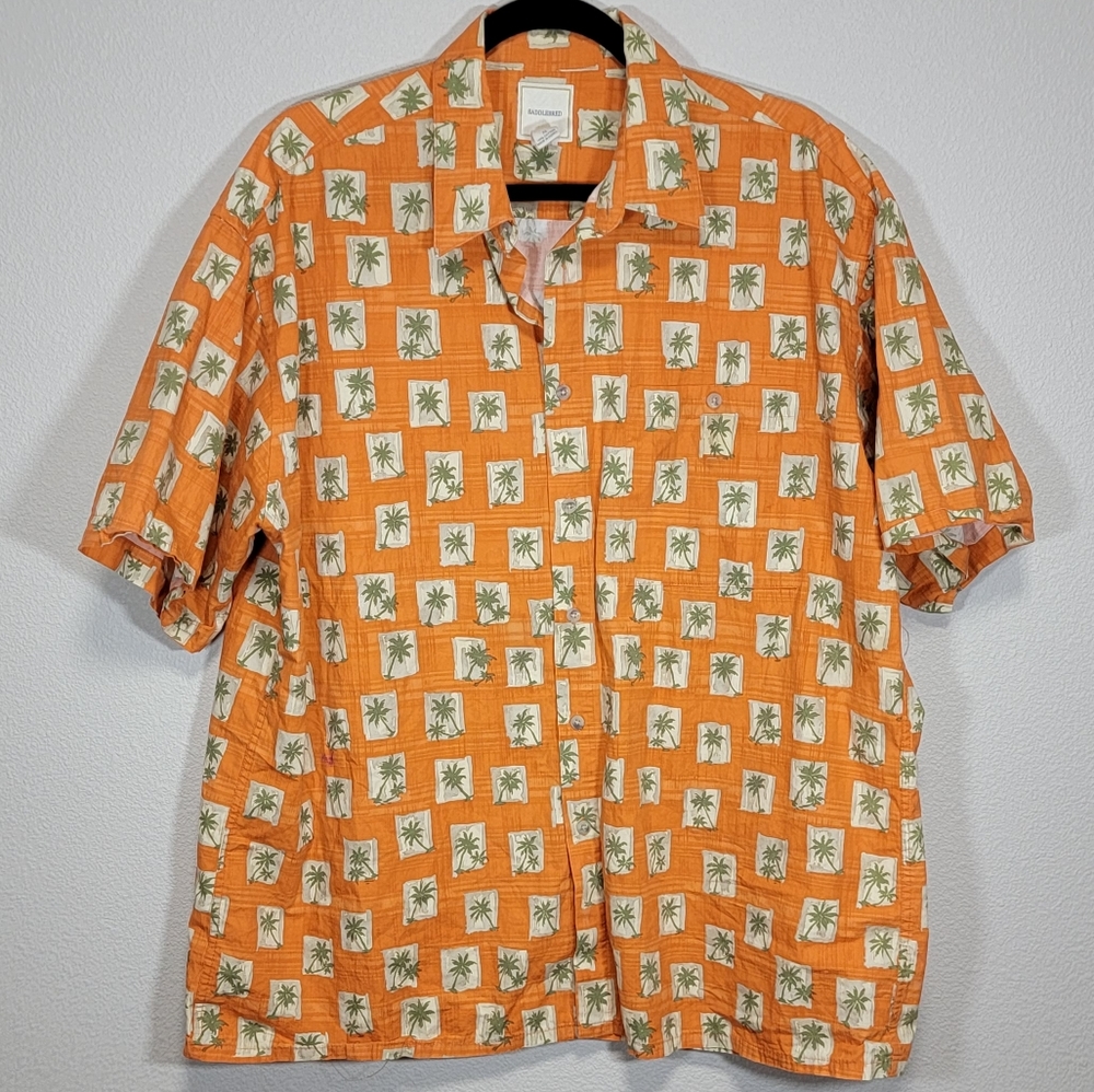 Saddlebred palm tree print Hawaiian shirt